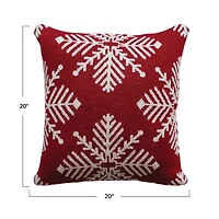 Hello Honey® Red & White Snowflake Pillow