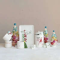 Hello Honey® 12" White, Green & Red Oh By Golly Stoneware Platter