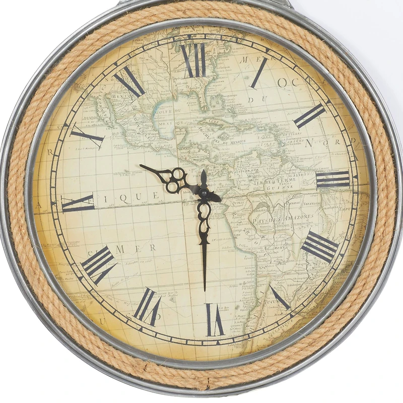 30" Brown Metal Coastal Wall Clock