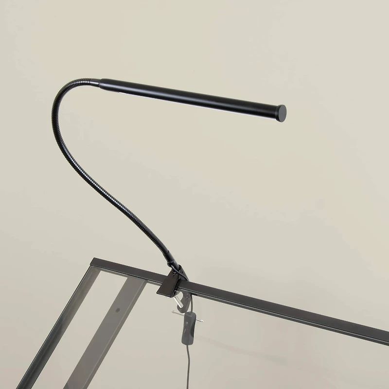 Studio Designs Black Metal LED Bar Clamp Lamp with Flexible Neck