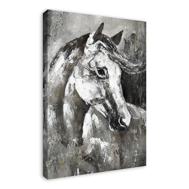 Greyscale Horse 24" x 36" Canvas Wall Art