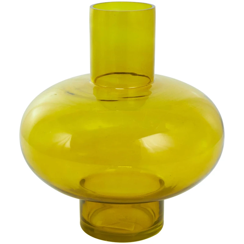 Eclectic Green Glass Round Vase Set