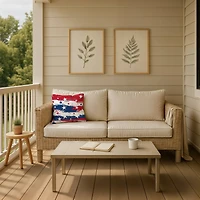 18" Distressed Stars & Stripes Indoor Outdoor Pillow