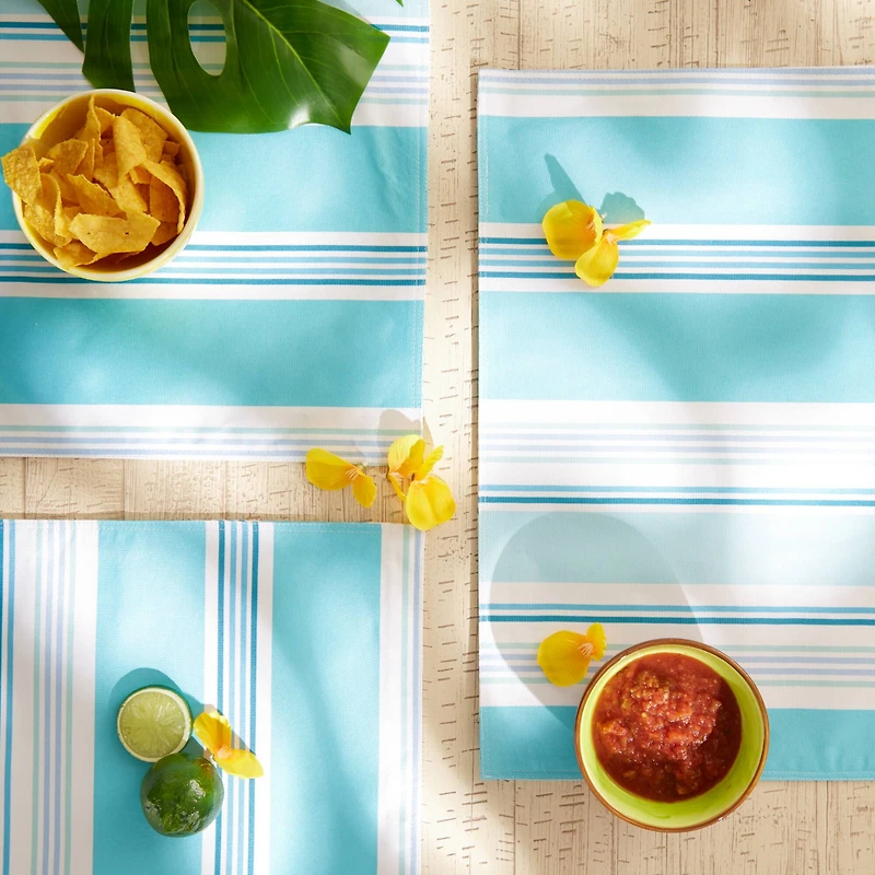 Beach House Stripe Print Outdoor  Placemat (Set of 6)
