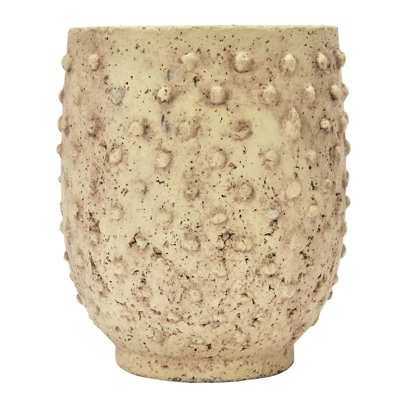 Hello Honey® 9'' Distressed Finish Sandstone Hobnail Planter