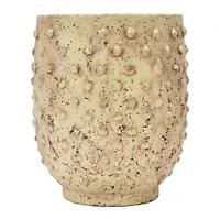 Hello Honey® 9'' Distressed Finish Sandstone Hobnail Planter