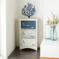 White Wood Coastal Chest, 30" x 19" x 12"