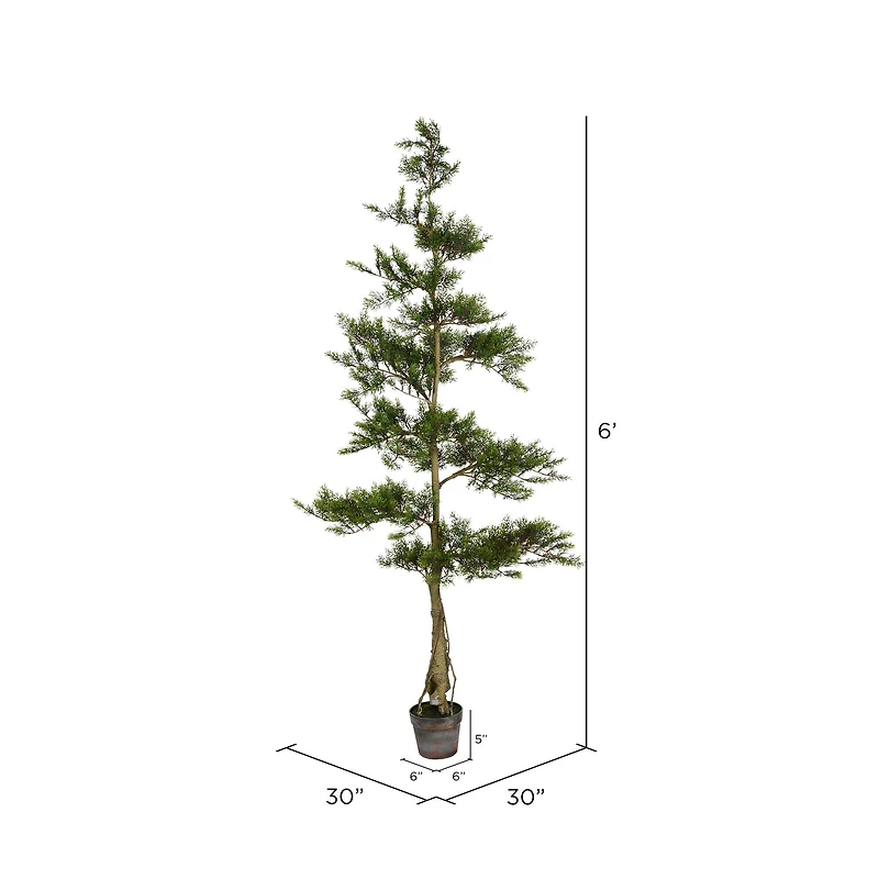 6ft. Potted Artificial Cedar Tree