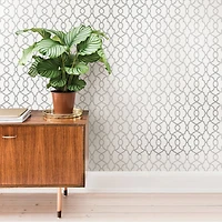 NuWallpaper White & Silver Clearly Cool Peel & Stick Wallpaper