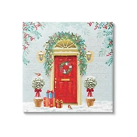 Stupell Industries Winter Doorway Christmas Gifts Canvas Wall Art