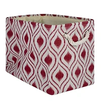 DII® Large Rectangle Ikat Barn Red Polyester Bin