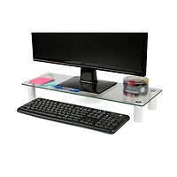 Mind Reader Clear Glass Monitor Stand Riser