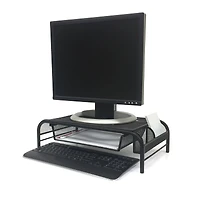 Mind Reader Black Metal Mesh Monitor Riser Stand & Desk Organizer With Drawer Set