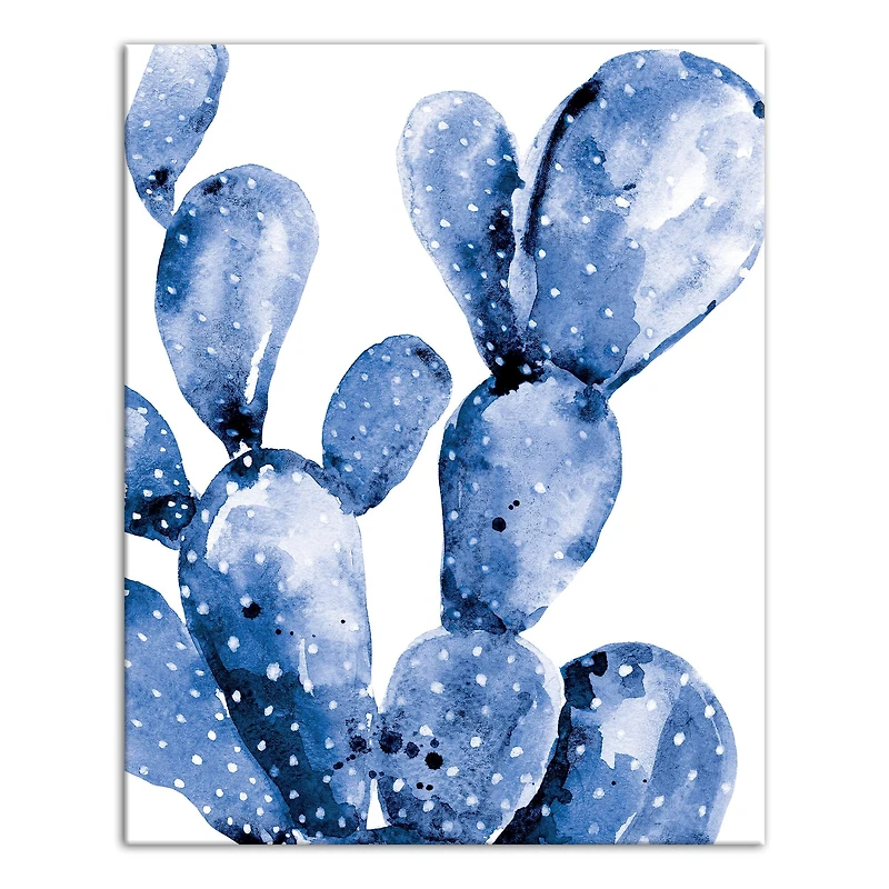 Blue Cactus 16" x 20" Canvas Wall Art