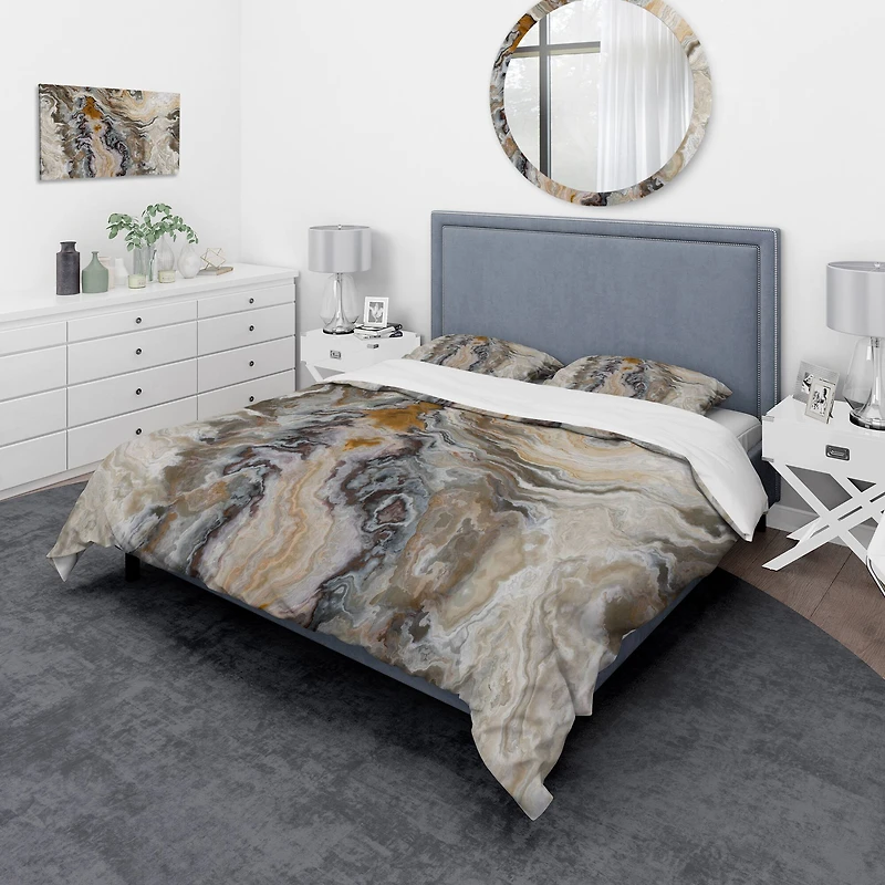 Designart Onyx Detail Composition Mid-Century Modern Duvet Cover Set