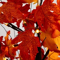 2ft. Pre-Lit Bright Autumn Maple Artificial Fall Tree with 24 Warm White LED Lights and Detachable Base