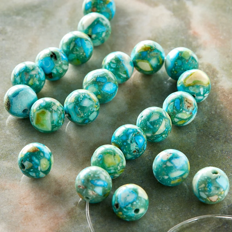 Reconstituted Stone Round Beads, 8mm by Bead Landing™