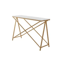 White Iron Contemporary Console Table, 31" x 47" x 14"