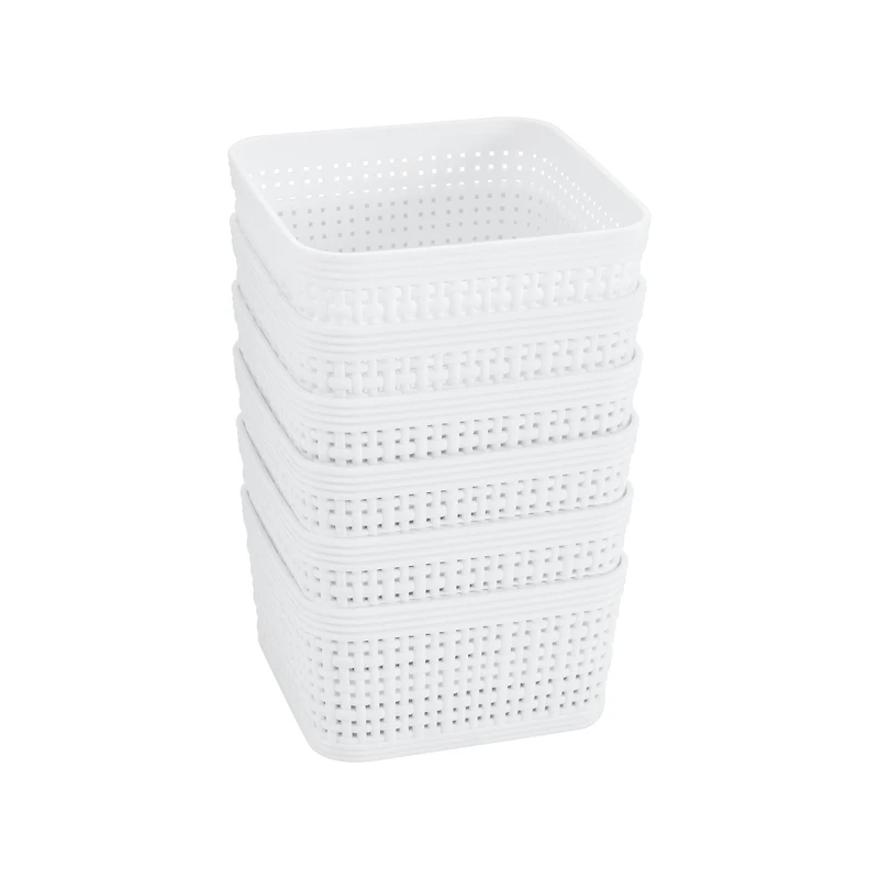 Simplify White Square Organizing Baskets, 6ct.