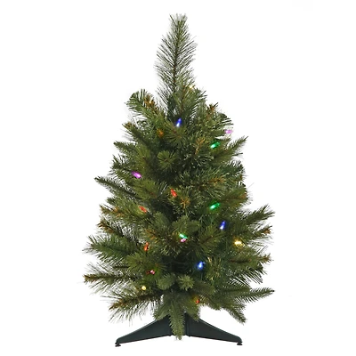 2ft. Pre-Lit Cashmere Pine Artificial Christmas Tree, Multicolor LED Lights