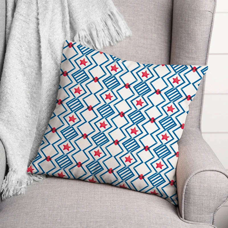 Stars & Stripes Pattern Indoor/Outdoor Pillow