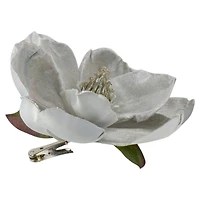 7" Gray Magnolia Clip-On Christmas Ornament