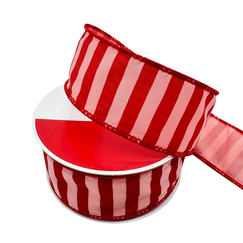 1.5" x 30ft. Holly Jolly Stripes Wired Ribbon by Celebrate It®