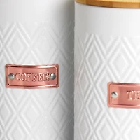 MegaChef White Iron Canister Set