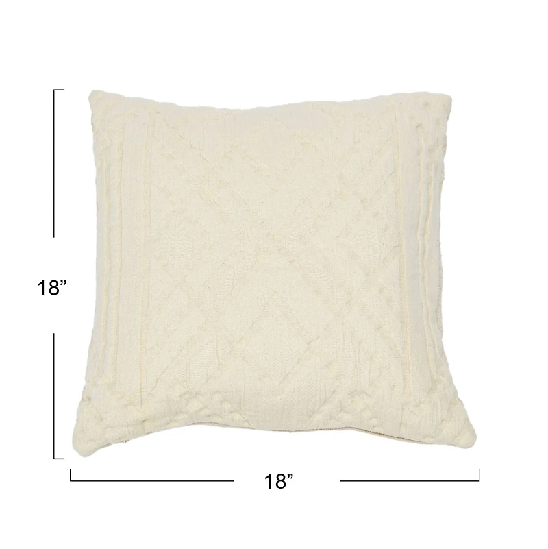 Hello Honey® Cream Cotton Jacquard Pillow