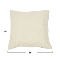 Hello Honey® Cream Cotton Jacquard Pillow