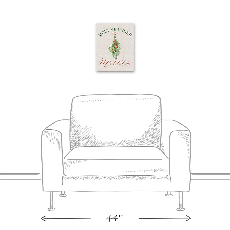 Meet Under Mistletoe 11x14 Canvas Wall Art