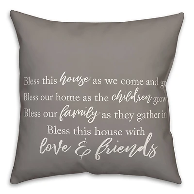Bless This House Indoor/Outdoor Throw Pillow