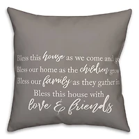 Bless This House Indoor/Outdoor Throw Pillow
