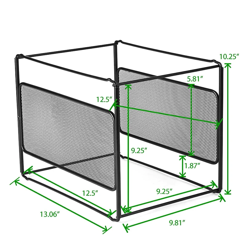 Mind Reader Black Desktop File Organizer Box
