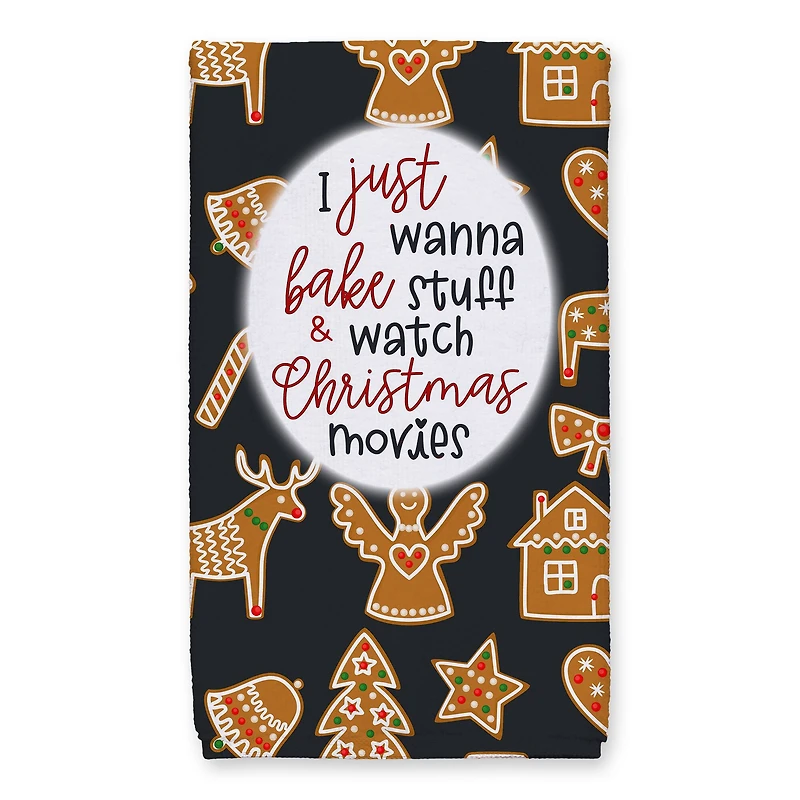Xmas Movies And Baking Cookie Tea Towels - Set of 2