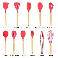 MegaChef Silicone & Wood Cooking Utensils Set