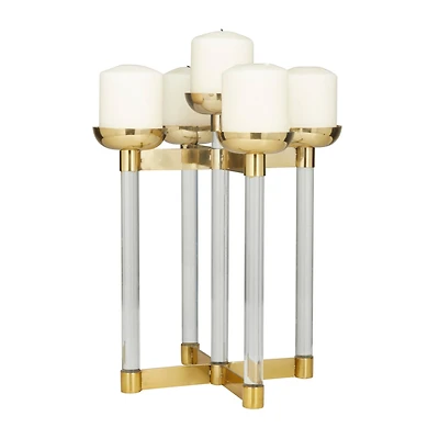 The Novogratz 14" Gold Contemporary Candleholder
