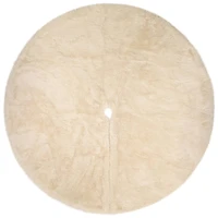 Faux Fur Round Tree Skirt - 84“ - White