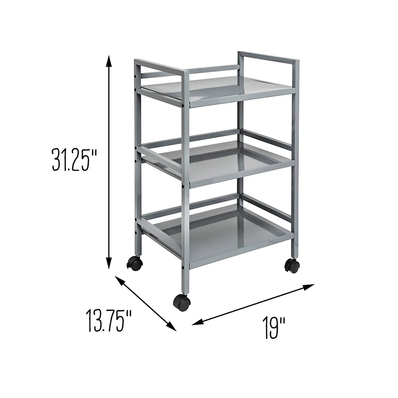 Honey Can Do Gray Metal Rolling Cart