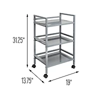 Honey Can Do Gray Metal Rolling Cart