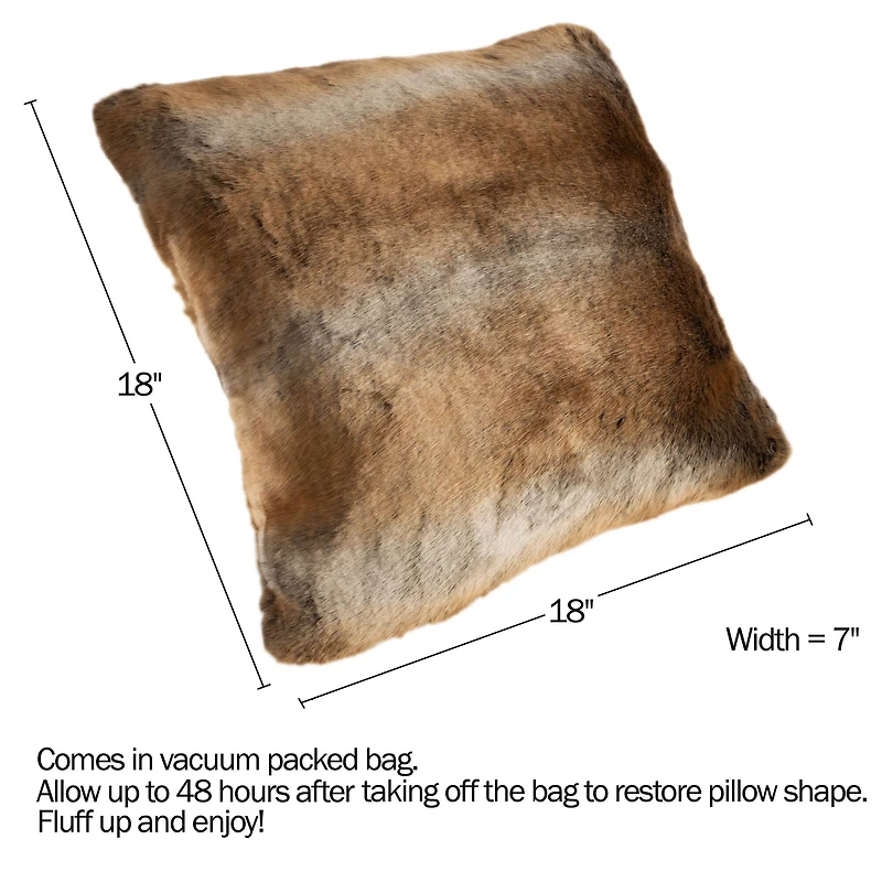 Hastings Home Brown Faux Mink Fur Pillow
