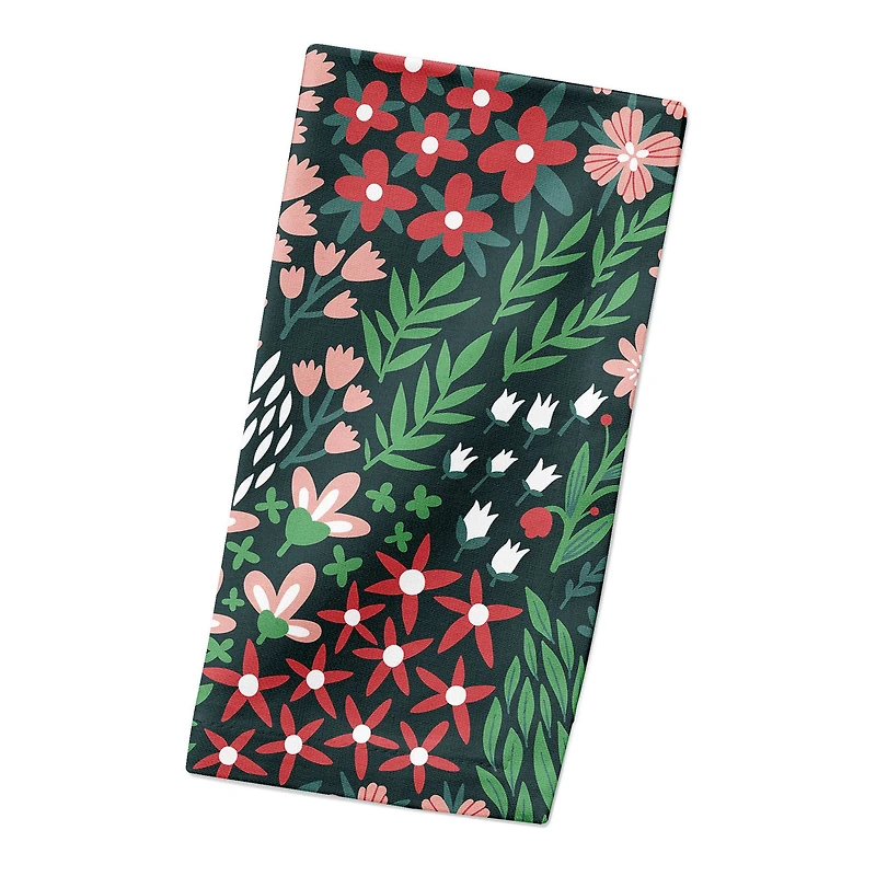 Floral Pattern 10" x 10" Cotton Twill Napkin