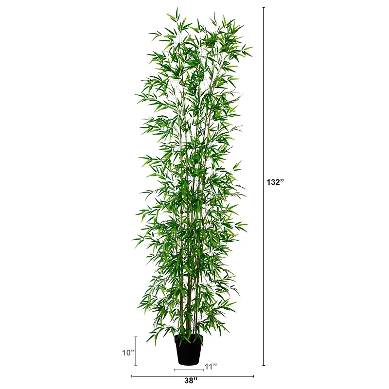 11ft. Potted Artificial Green Bamboo Tree