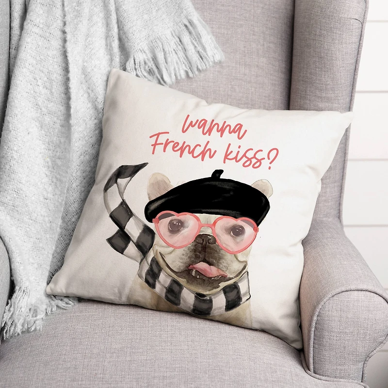 Wanna French Kiss Throw Pillow