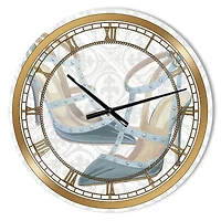 Designart 'Glam Cosmetics Blue Shoes Glam Wall Clock