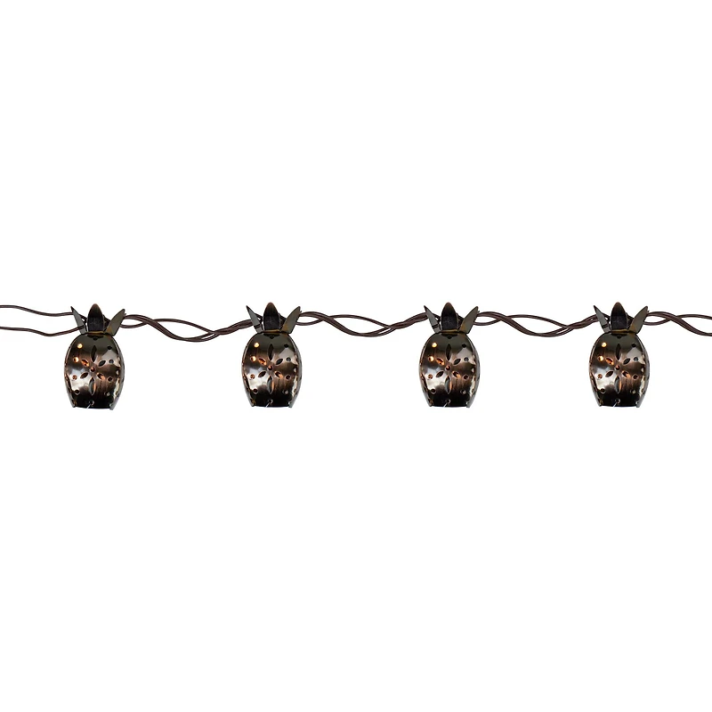 10ct. Distressed Metal Tropical Pineapple Fruit String Lights