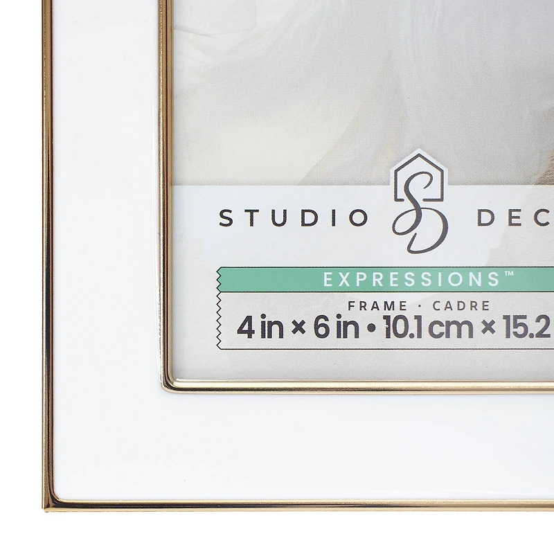 Expressions™ White with Gold Outline Wall Frame by Studio Décor