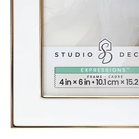 Expressions™ White with Gold Outline Wall Frame by Studio Décor