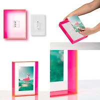 Wexel Art Neon Pink Float Frame with Magnetic Photo Holder