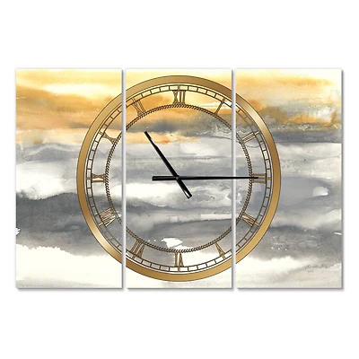 Designart 'Gold Glamour Direction Ii Modern Multipanel Wall Clock